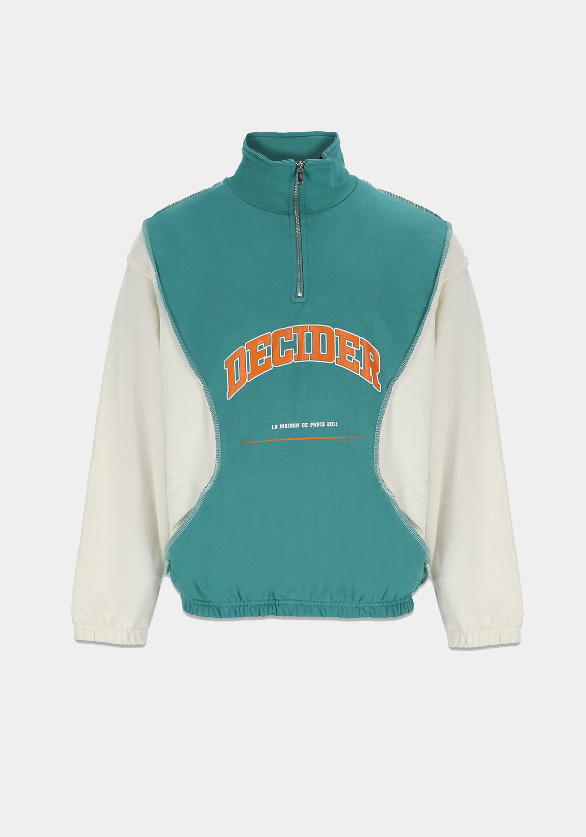 DCDR GREEN ZIP PULLOVER.