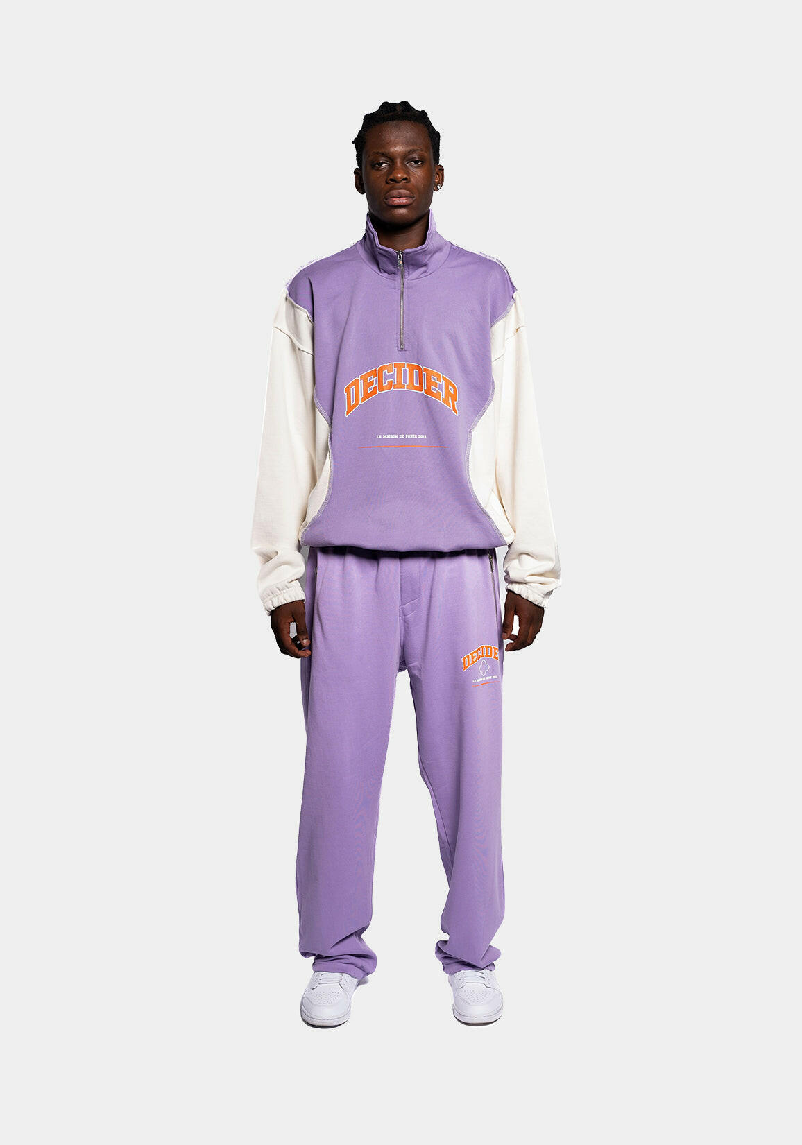 DCDR PURPLE ZIP PULLOVER.