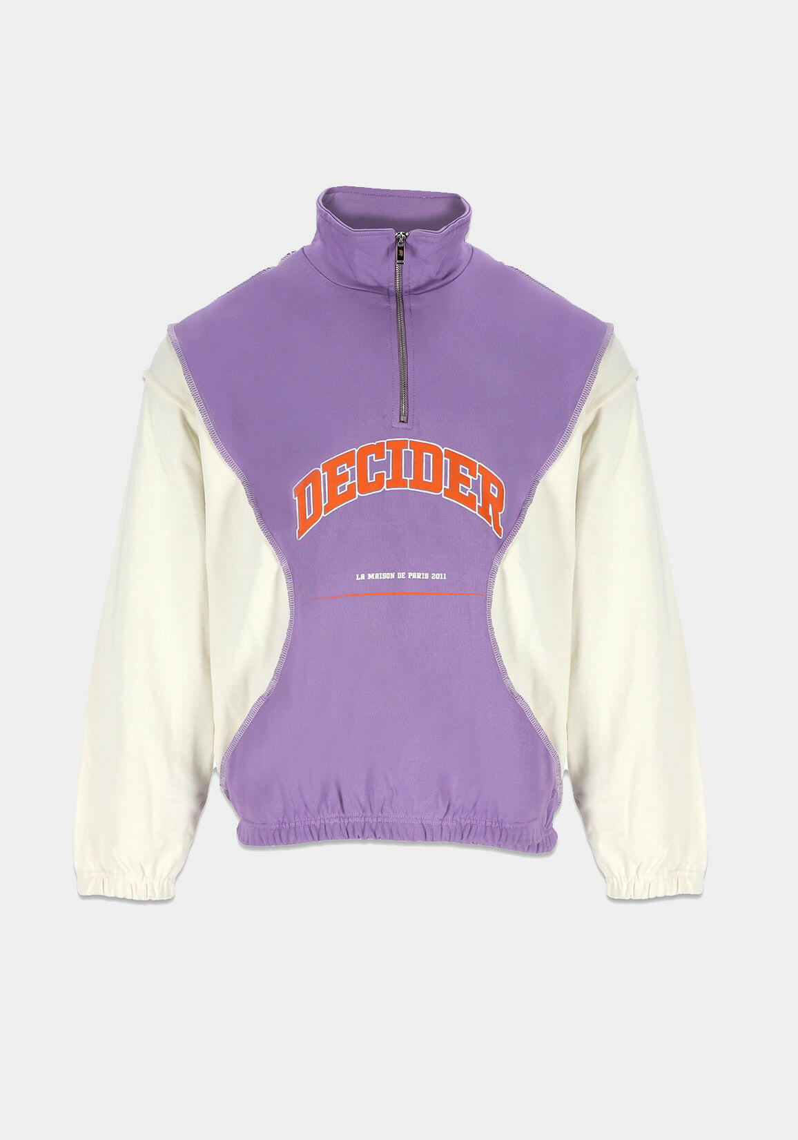DCDR PURPLE ZIP PULLOVER.
