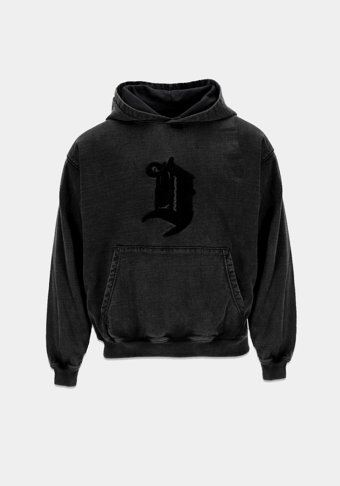 DCDR WASHED BLACK HOODIE.