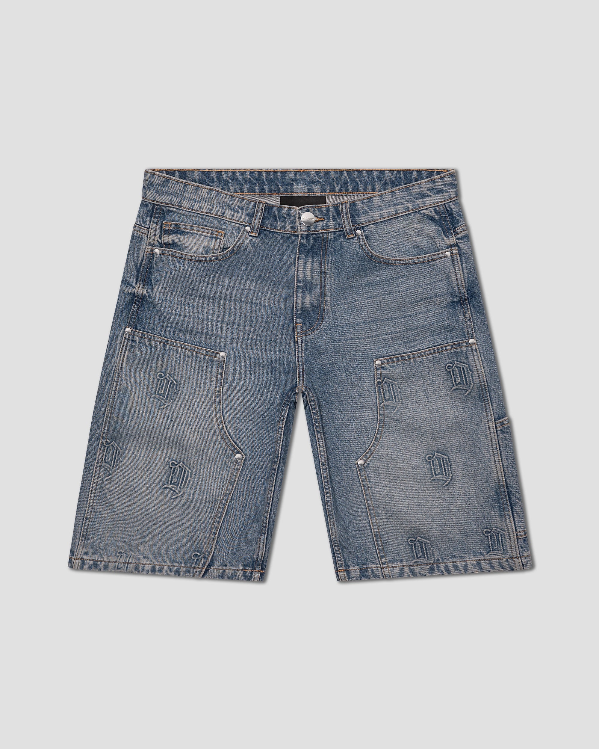Monogramm Denim Jorts Blau