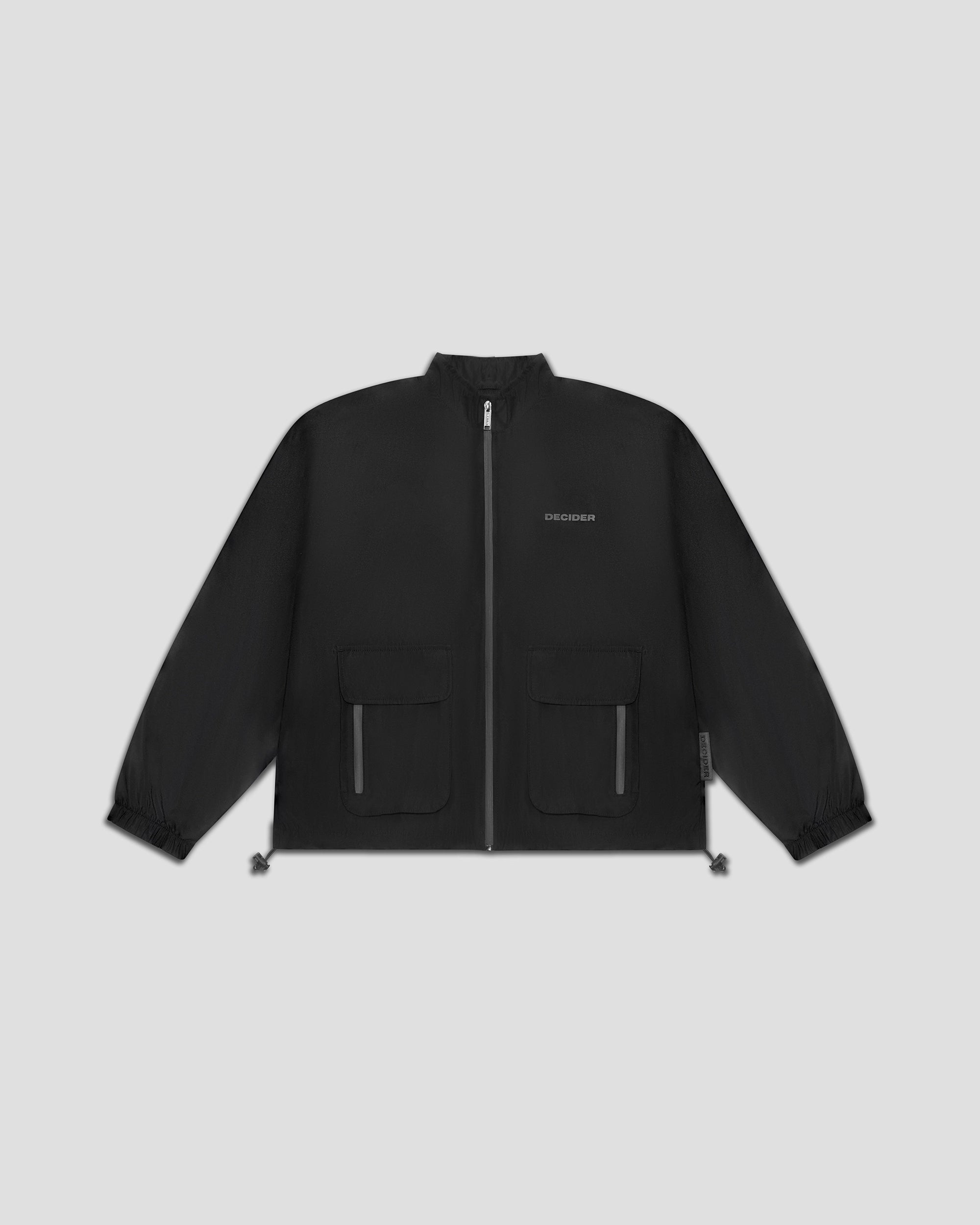 Technische Jacke mit Kreuzprint Schwarz